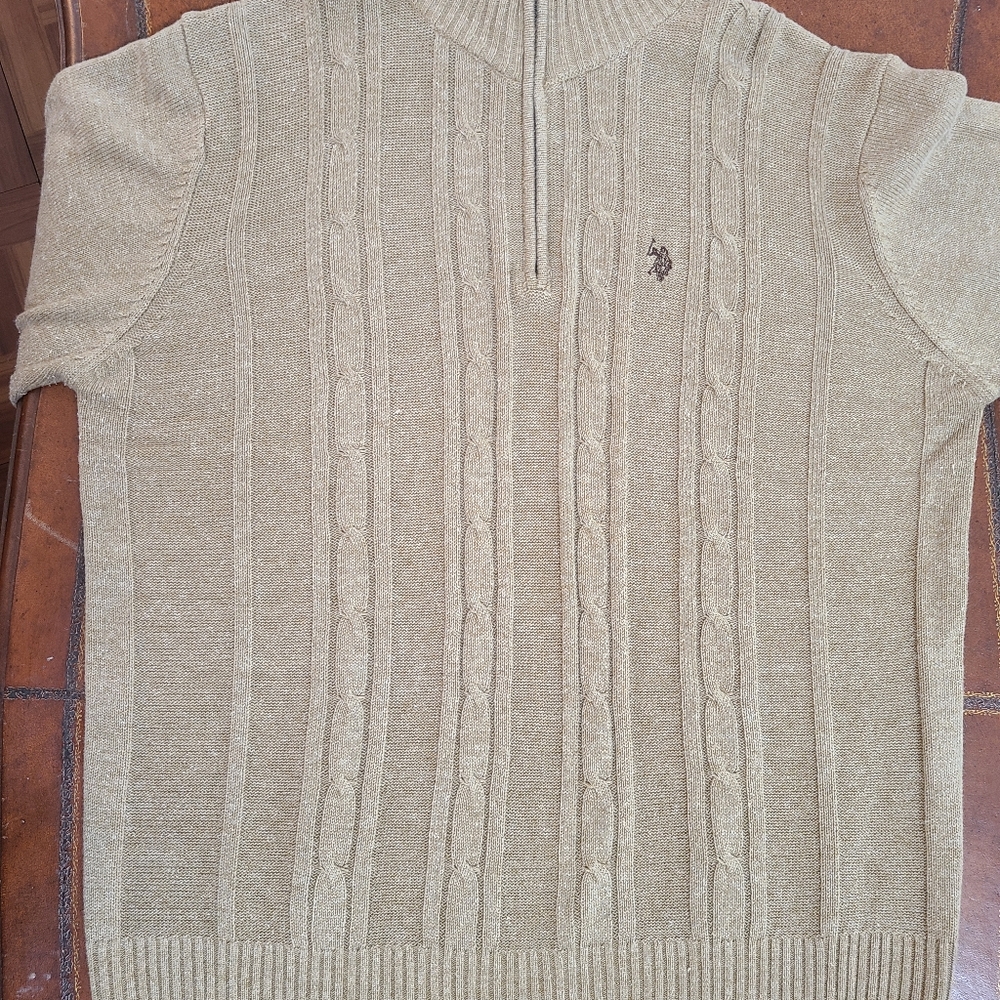 US Polo Men's 1/4 Zip Mock Neck Sweater